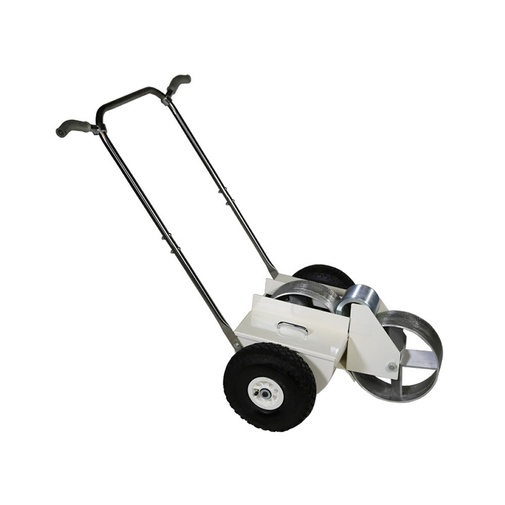 Fleet Line Lionel 10cm line marker with 16L curved white tank and 4-inch wheel for precise, durable line marking on surfaces