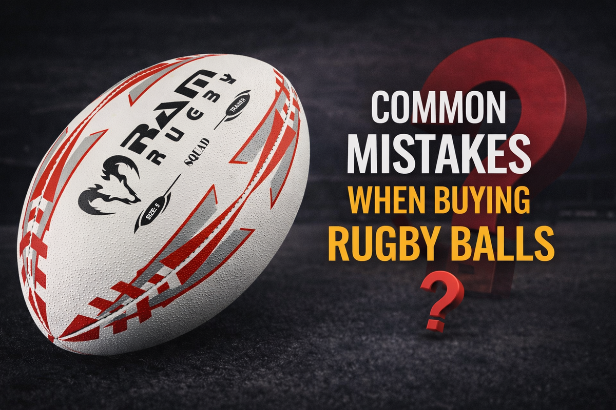 Coach checking rugby balls before ordering new stock for a club