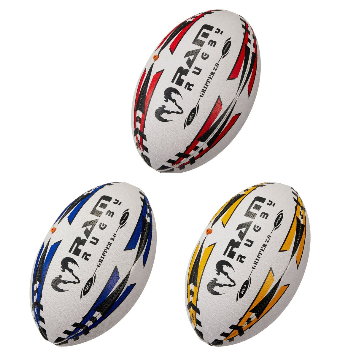 Rugby ball with a deep pimpled grip surface for wet and muddy conditions