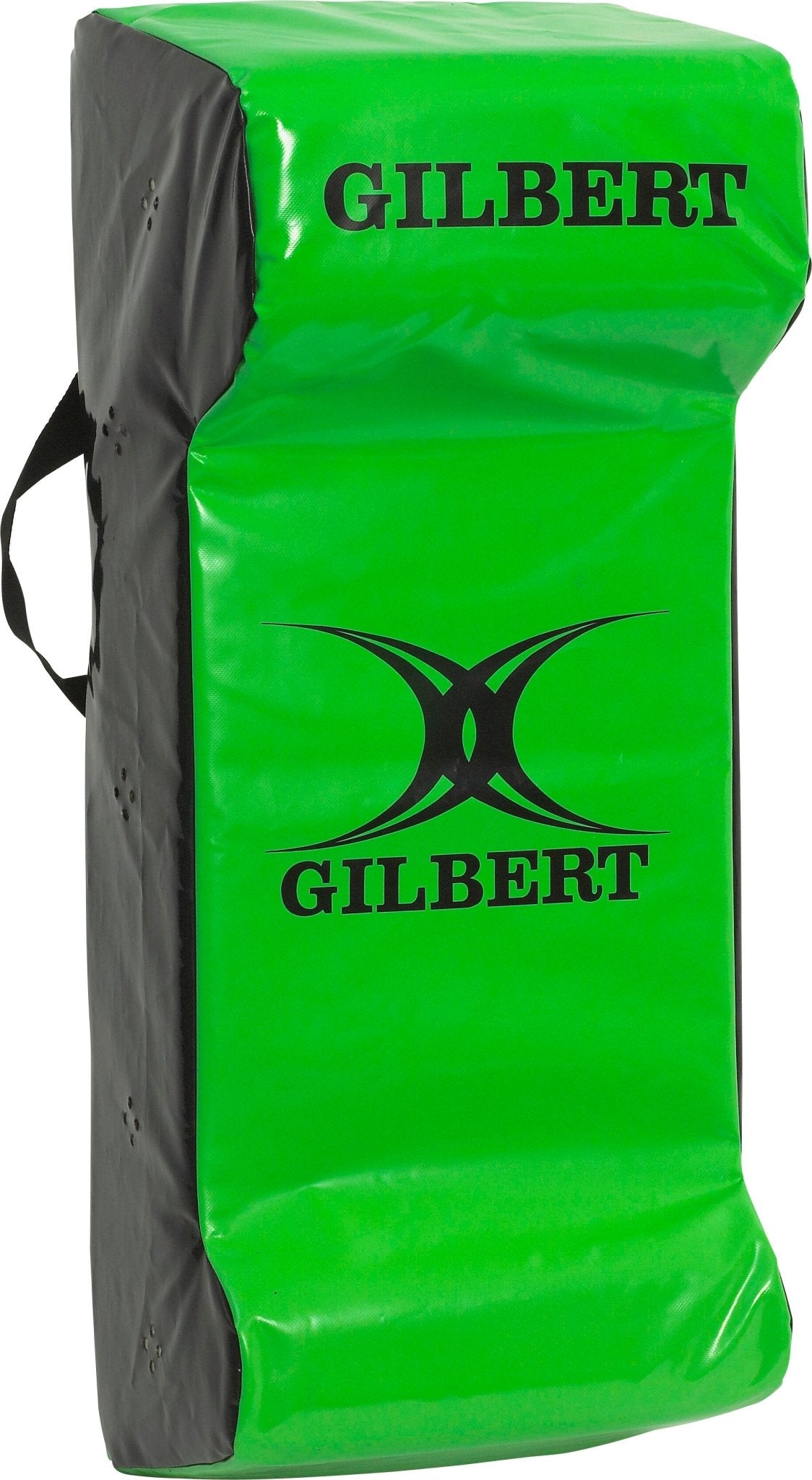 Blue Gilbert Hit Shields tackle pads in durable vinyl, designed for safe rugby training, part of the Gilbert Hit Shields collection.