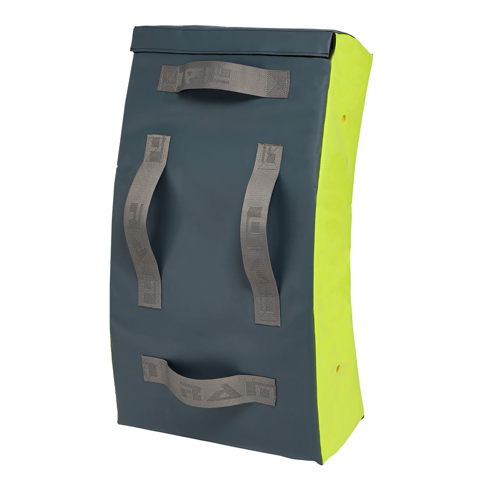 Ram Rugby Curve Hit Shield showing curved design with padded surface for enhanced rugby training and contact drills