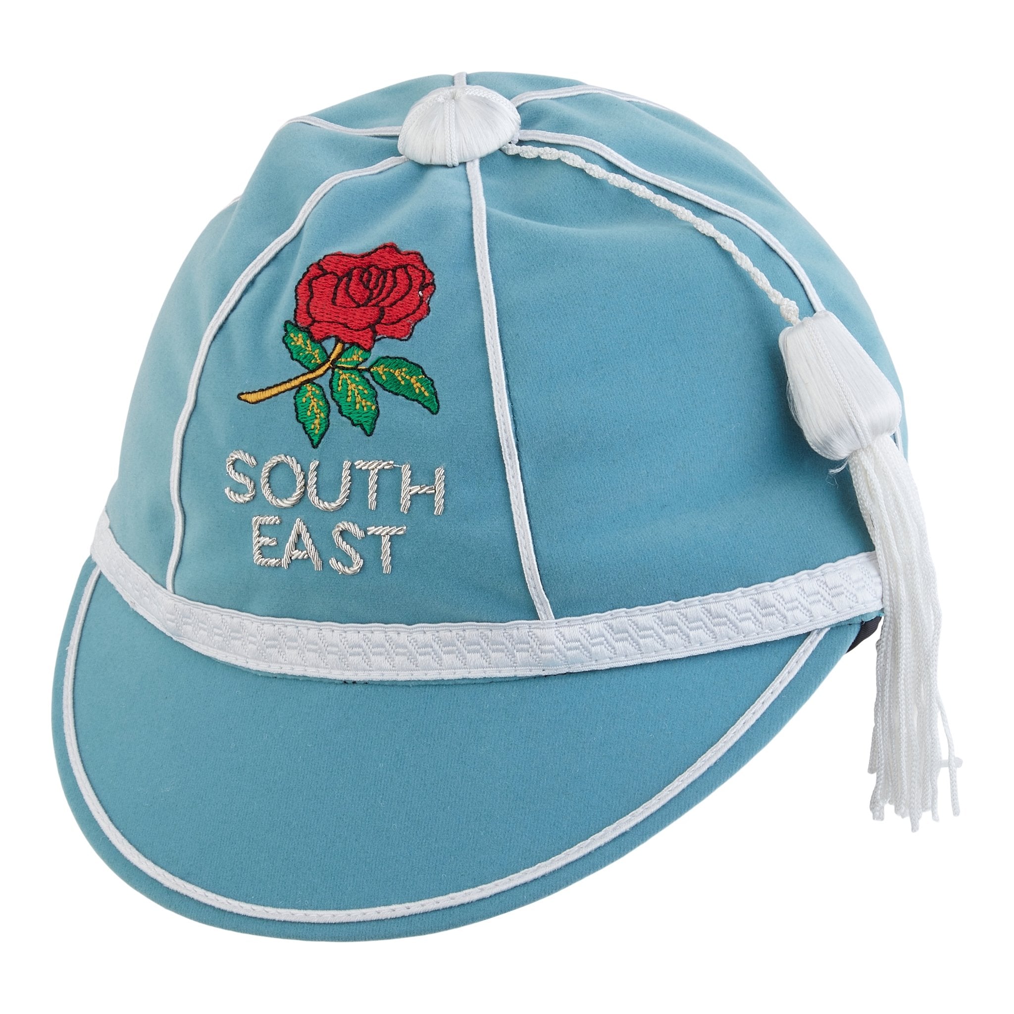 Ram Rugby custom velvet honours cap with silk tassel, personalized with club crest and embroidered initials, 6-week delivery