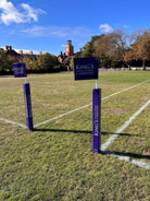 Set of 14 Ram Rugby custom rigid corner flags with durable PVC foam core, Moon flag design, and vibrant digital printing