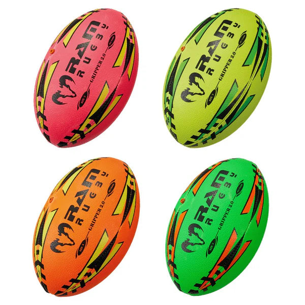 Ram Rugby Gripper 2.0 Neon Pro Trainer Training Ball for Juniors