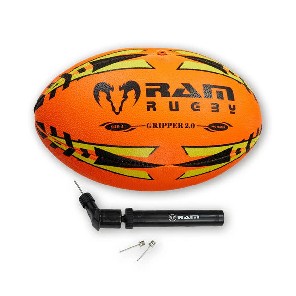 Ram Rugby Gripper 2.0 Neon Pro Trainer Training Ball for Juniors