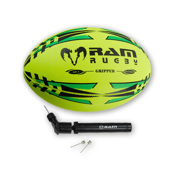 Ram Rugby Gripper 2.0 Neon Pro Trainer Training Ball for Juniors
