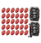 Ram Rugby Gripper 2.0 Pro Trainer Neon Pink Ball Bundle showing 30 size 5 rugby balls stacked with two breathable storage bags