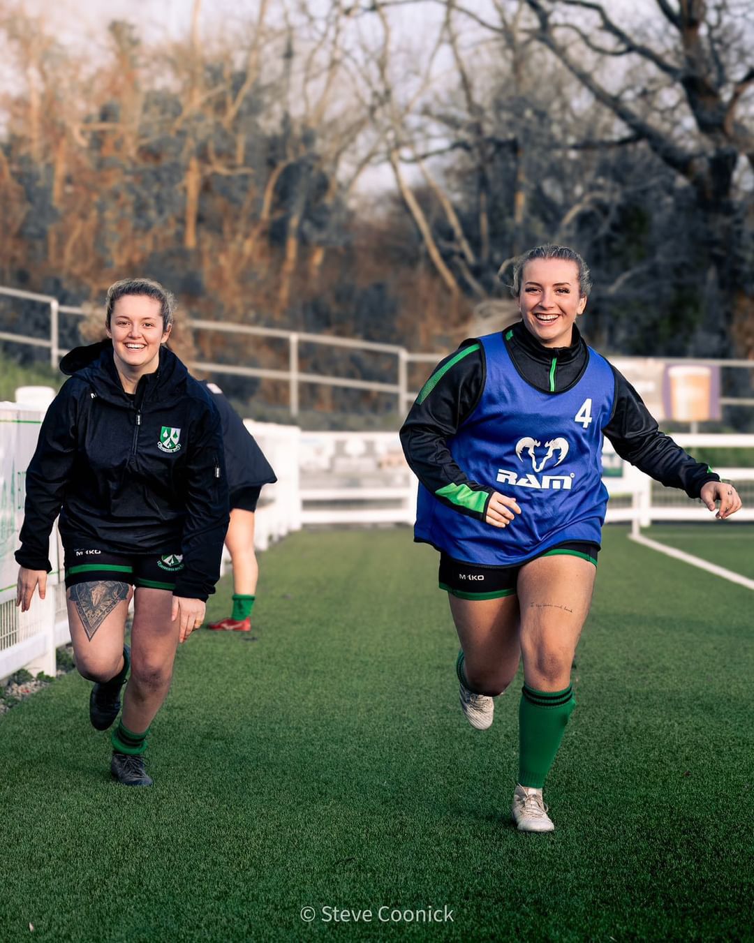 Set of 15 Ram Rugby reversible training bibs in red and yellow with large printed numbers, durable contact practice gear