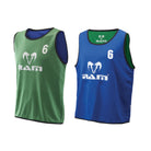 Ram Rugby reversible contact training bibs set in blue and red, numbered for easy player identification, durable material