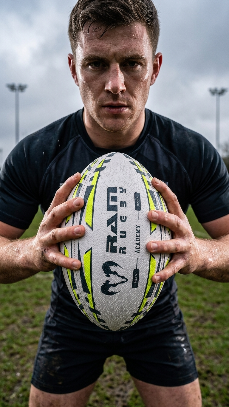 Pallone da allenamento Ram Rugby Academy Trainer per giovani, misure 3 e 4