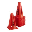 Set of 20 bright red Ram Rugby pop-up training marker cones, 23 cm high, for rugby drills and agility exercises.