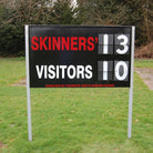 Ram Rugby Premier Scoreboard with durable timber frame, flip numbers, 99 score range, 1.52m x 91cm size, multi-color options