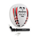 Ram Rugby Solo Skills Ball with flat edge and traditional rugby shape, designed for passing practice and wall training.